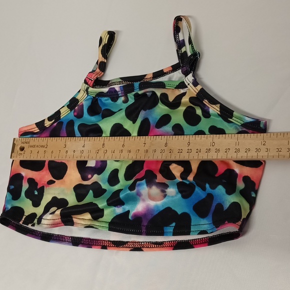 Girls swimsuit set size 7 - 8  Cheetah print EUC. - Picture 4 of 7